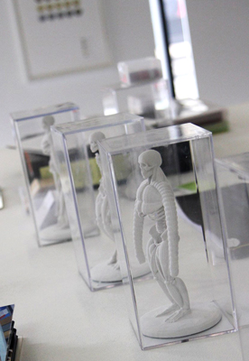 3D print of human hybrid skeleton at D&AD exhibition