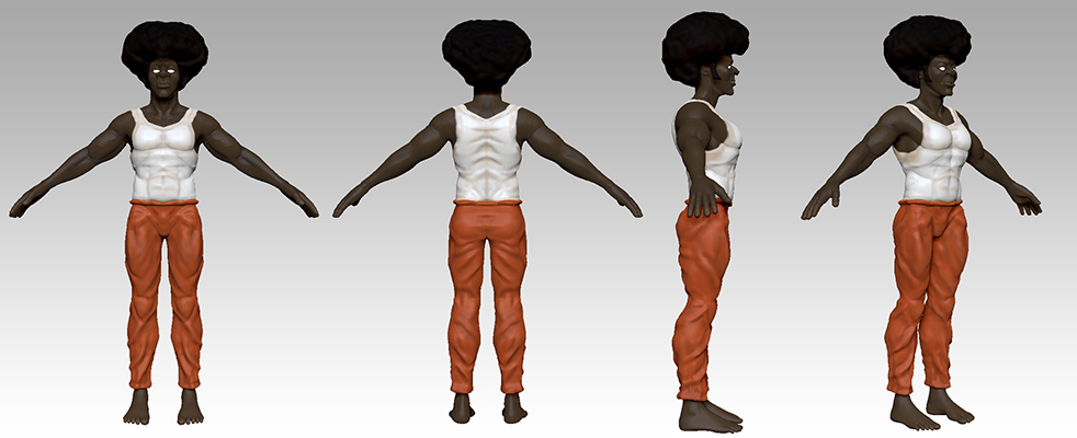 Prison Inmate character sheet zbrush sculpt